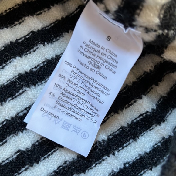 Madewell Black/White Striped Colette Leamore Wool/Alpaca Blend Sweater - Picture 11 of 11